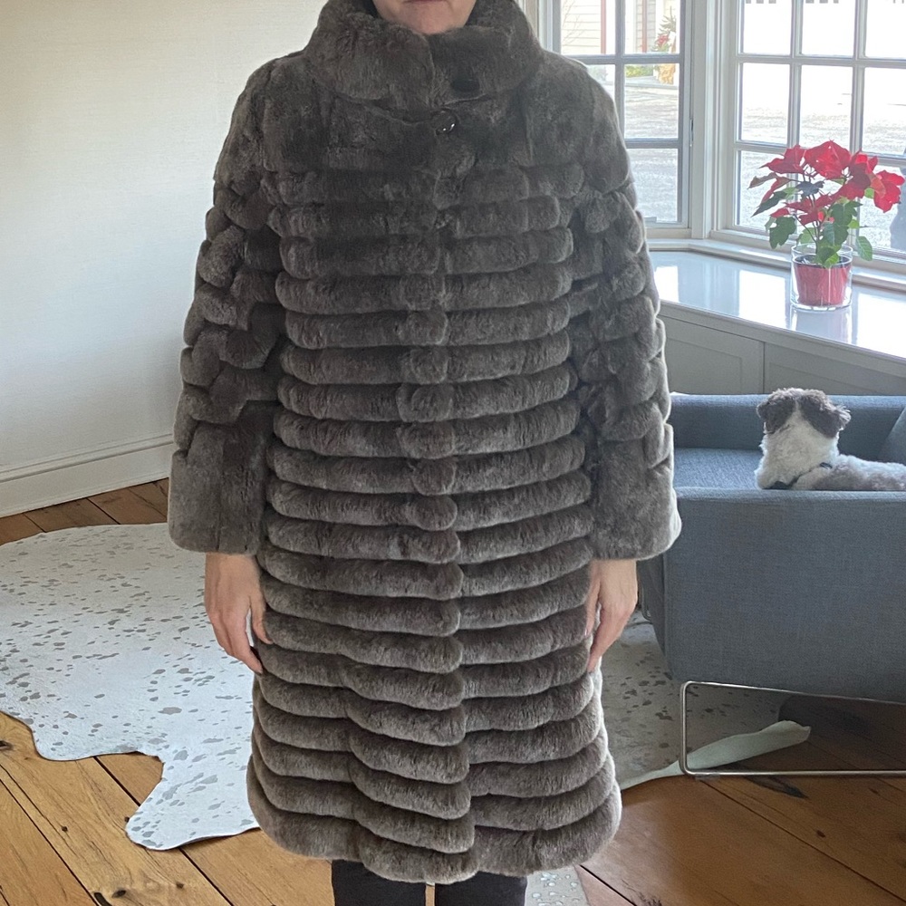 Linda Richards Luxury Rex Rabbit Fur Coat